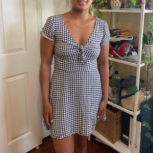 Gingham dress with back cut out